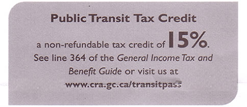Public Transit Tax Credit